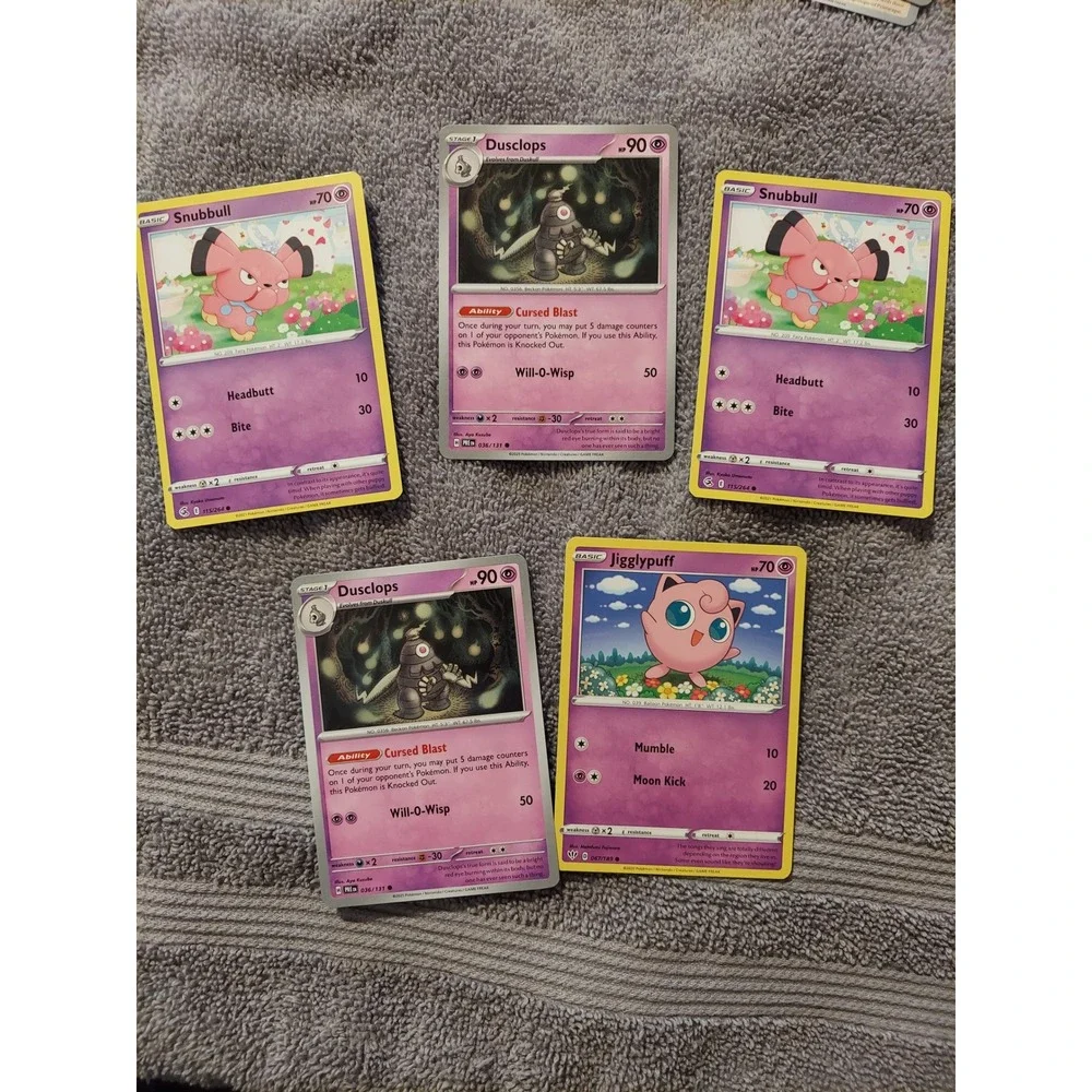 Pokemon Cards Bundle Lot - Snubbull Dusclops Jigglypuff & More -‎ Trainer Energy
